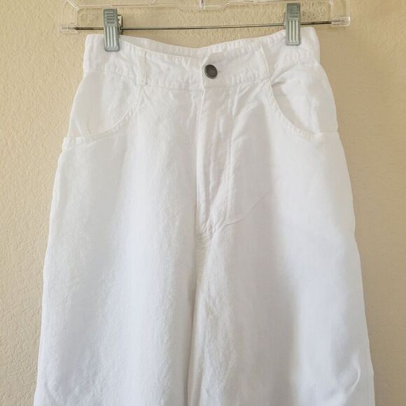 Natalie Rolt 100% Linen White Wide Leg High Rise Pants 0 Eddy Coastal Lagenlook - Picture 2 of 11